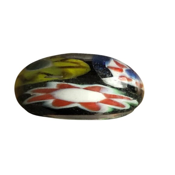 Vintage Estate 70s Lucite Abstract Millefiori Dome Chunky Fairy Boho Disco Ring - Picture 2 of 5